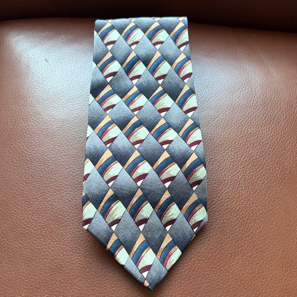 J.Garcia Clockwork Collection Eight vintage Geometric Pattern Men’s Silk Tie